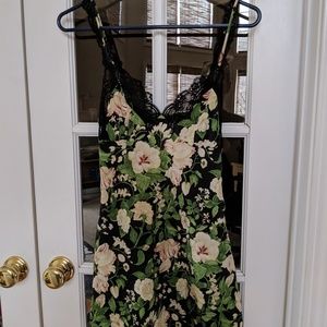 Silk chemise gown SM floral Patricia Fieldwalker